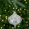 Northlight Pendants & Drops>5.25" Silver Beads And Sequins Glass Onion Christmas Ornament