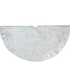 48 Inch And Smaller*Northlight 48" Silver Metallic Filigree Christmas Tree Skirt With Sateen Bows