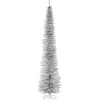 National Tree Company 9 And 9.5 Feet Tall>9' Silver Pencil Tinsel Artificial Christmas Tree, Unlit