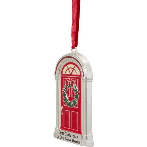 Northlight Inspirational>3" Silver Plated "First Christmas In Our New Home" European Crystal Christmas Ornament