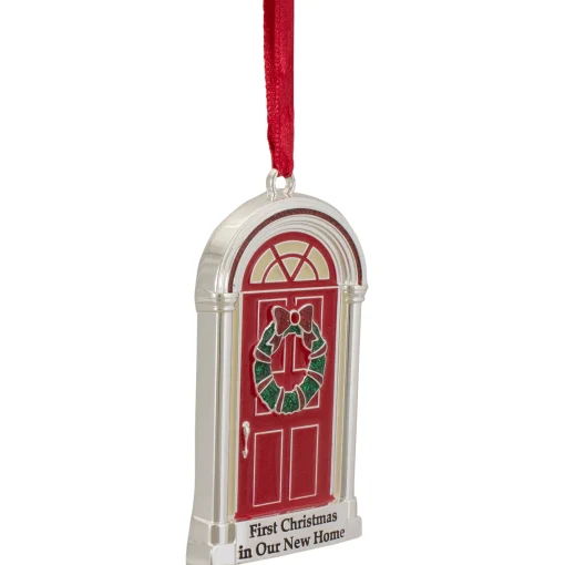 Northlight Inspirational>3" Silver Plated "First Christmas In Our New Home" European Crystal Christmas Ornament