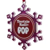 Northlight Licensed>3.5" Silver Plated Pink Snowflake Tootsie Roll Pop Candy Logo Christmas Ornament With European Crystals