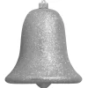 Christmas by Krebs Bells & Jingle Buddies>9" Silver Shatterproof Glitter Christmas Bell Ornament