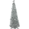 Northlight Pop Up Trees>4' Silver Tinsel Pop-Up Artificial Christmas Tree, Unlit