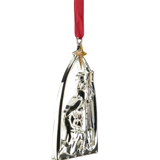 Northlight Nativity & Religious>3.5" Silver-Plated Nativity Scene Christmas Ornament With European Crystals
