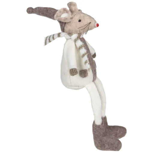 Table Top Pieces*Northlight 9.5" Sitting Plush Christmas Mouse Figure