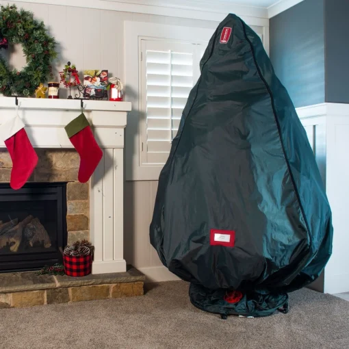 Artificial Tree Stands*Tree Keeper 65" Slate Gray Christmas Decorated Upright Tree Storage Bag With Rolling Tree Stand