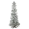 Northlight Alpine Trees>4' Slim Flocked Alpine Artificial Christmas Tree, Unlit