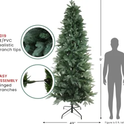 Northlight 9 And 9.5 Feet Tall></noscript>9' Slim Washington Frasier Fir Artificial Christmas Tree, Unlit