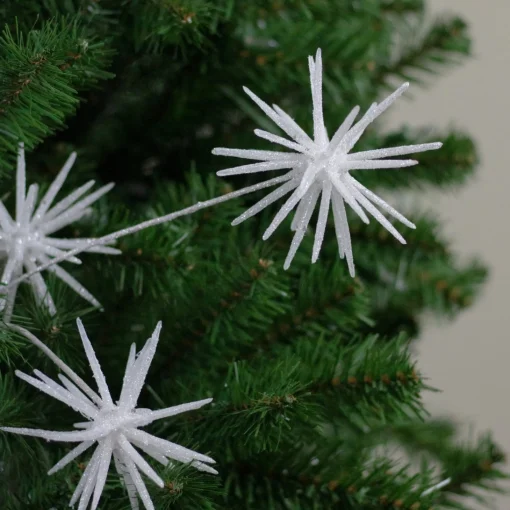 Sprays, Branches & Picks*Northlight 24" Snow White Glitter Starburst Artificial Christmas Spray