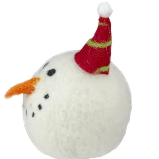 Tii Collections Snowmen>5" Snowman Head With A Red And Green Striped Hat Christmas Ornament