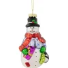 Northlight Snowmen>5" Snowman With Presents Glass Hanging Christmas Ornament