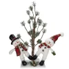 Plush Figures*Northlight 34" Snowmen Friends With Pre-Lit Led Pine Tree Christmas Tabletop Decor