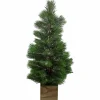 Northlight 3 And 3.5 Feet Tall>3' Snowy Pine Artificial Christmas Tree In Wooden Pot - Unlit
