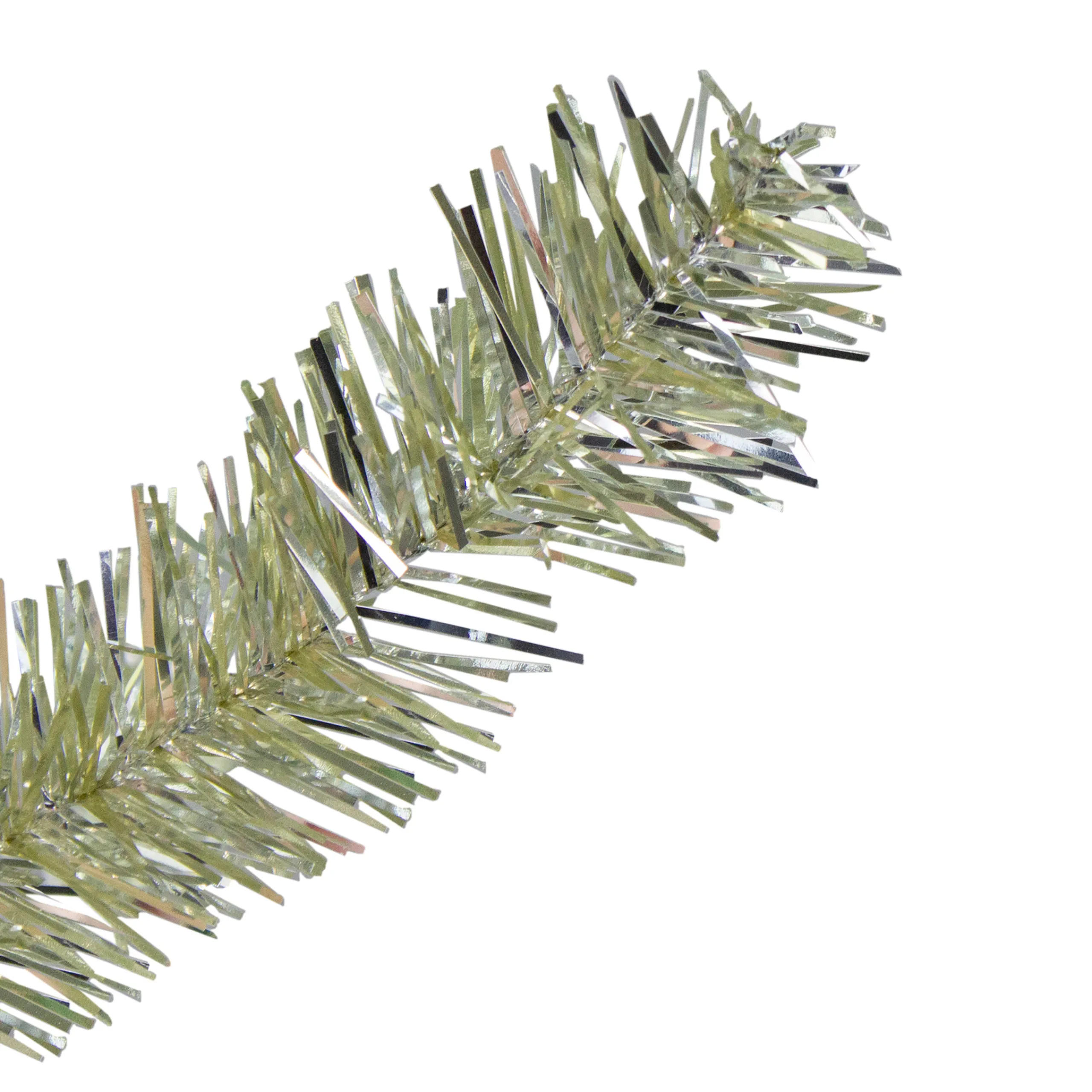 Northlight 4 And 4.5 Feet Tall>4.5' Soft Metallic Champagne Artificial Tinsel Christmas Tree - Clear Lights