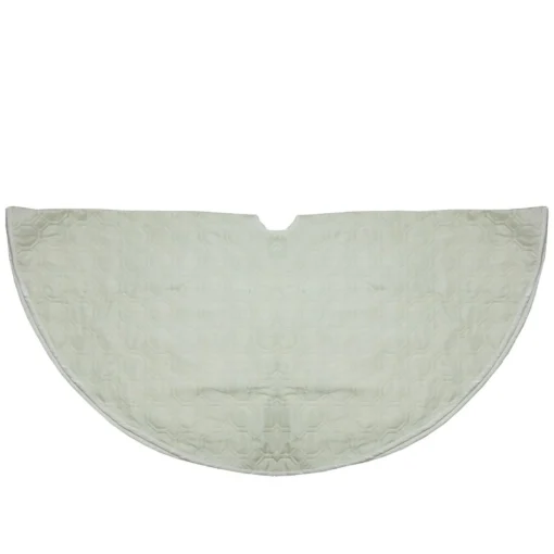 48 Inch And Smaller*Northlight 48" Solid White Quilted Christmas Tree Skirt With Velvet Trim