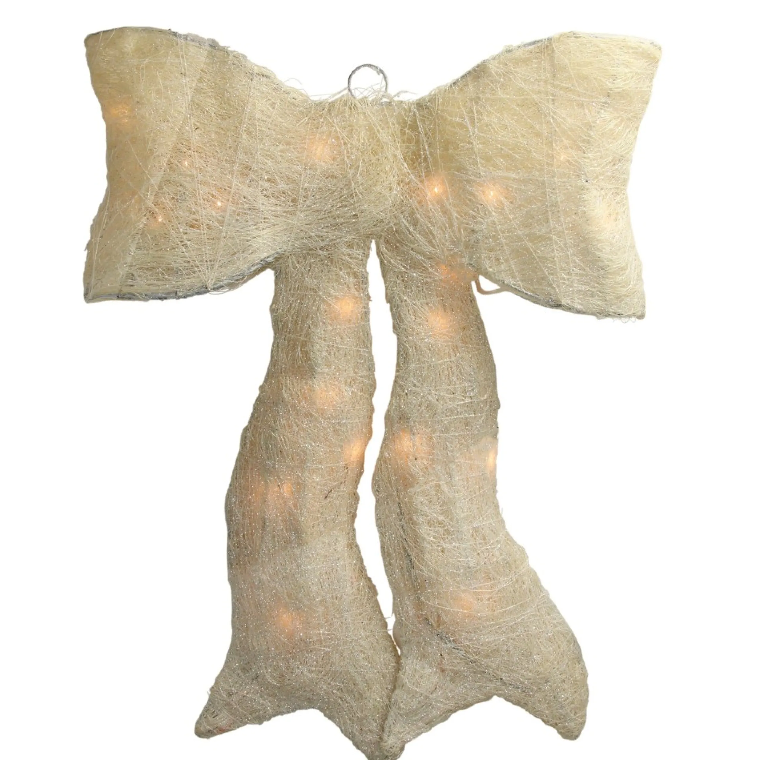 Outdoor Decorations*Northlight 18" Sparkling Cream Lighted Bow Christmas Outdoor Decoration