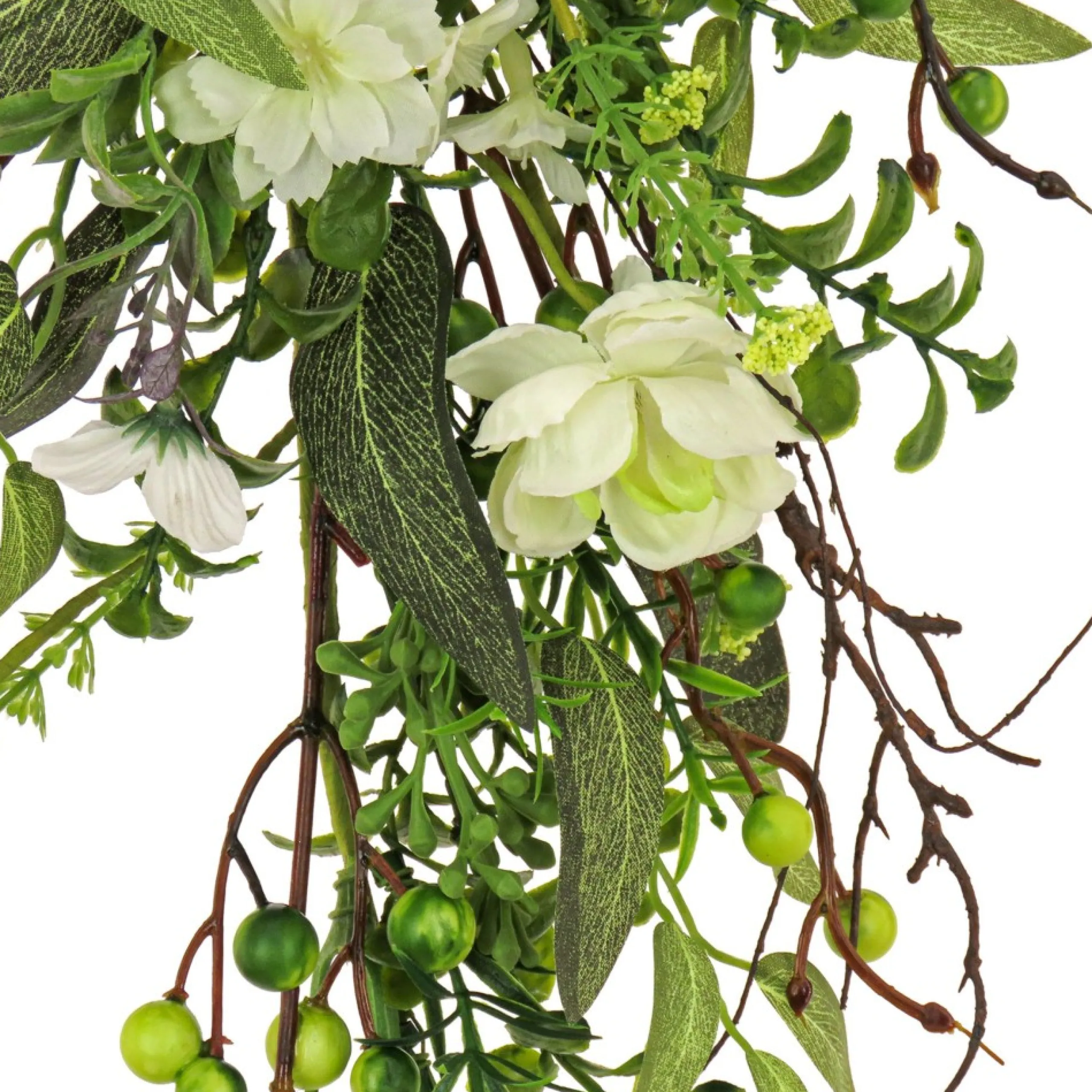 Unlit Teardrops*National Tree Company 28" Spring Blossoms With Berries Artificial Teardrop Swag