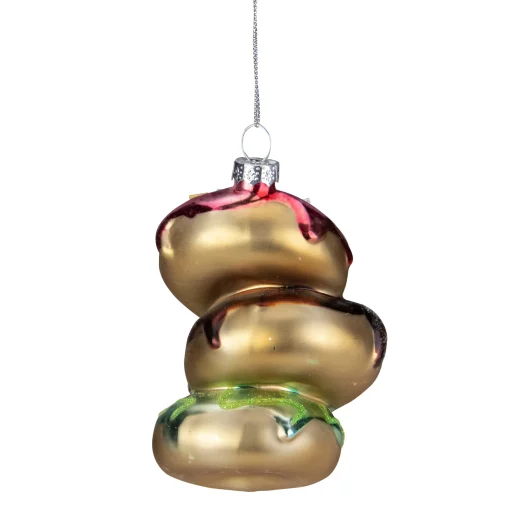 Northlight Food & Beverage>4.25" Stacked Doughnuts Glass Christmas Ornament