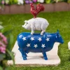 Northlight 12" Stacked Patriotic Farm Animals Outdoor Garden Statue
