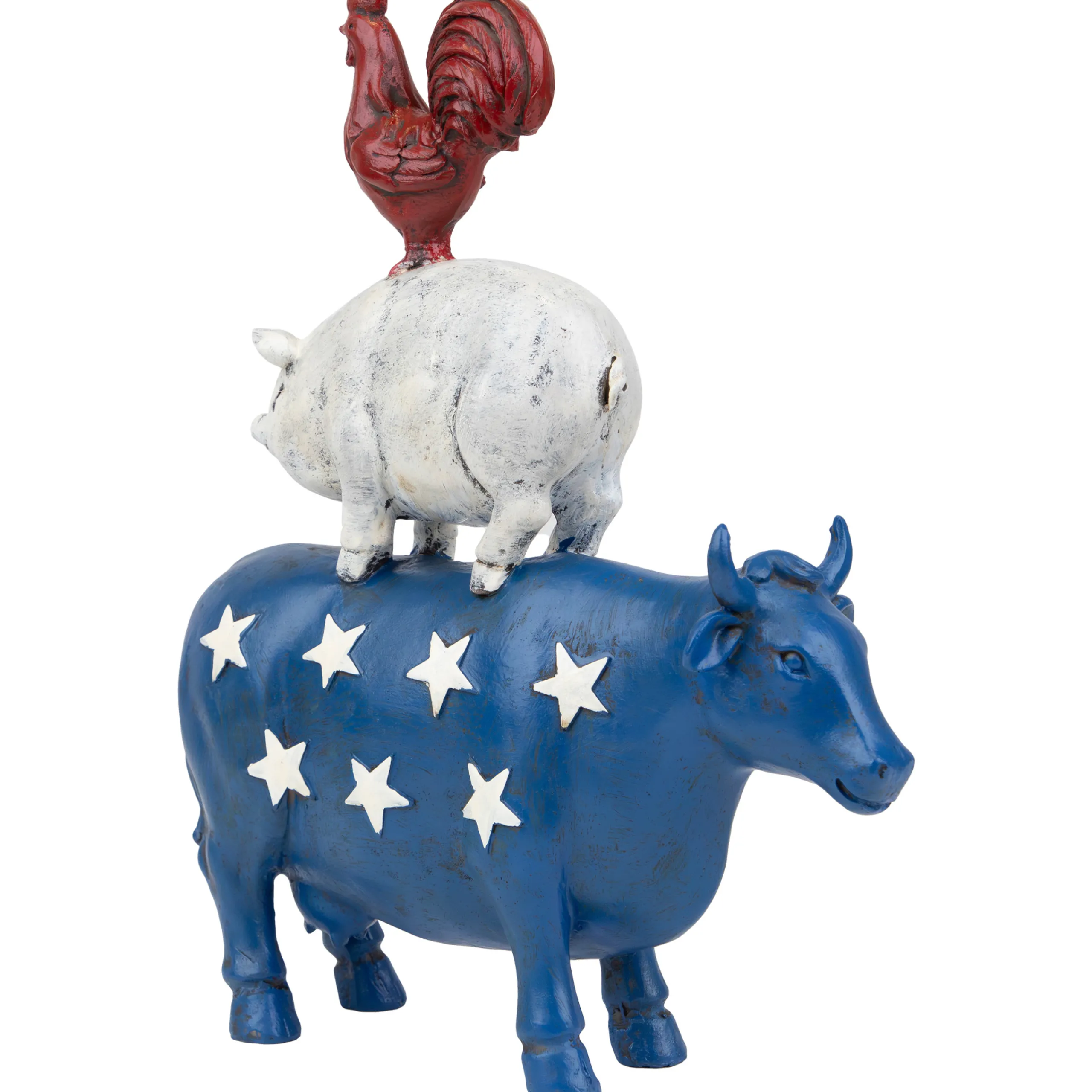 Northlight 12" Stacked Patriotic Farm Animals Outdoor Garden Statue