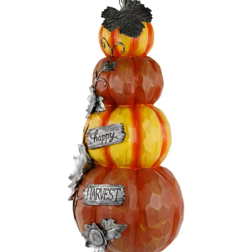Northlight 18.25" Stacked Pumpkins 'Happy Harvest' Fall Outdoor Decoration