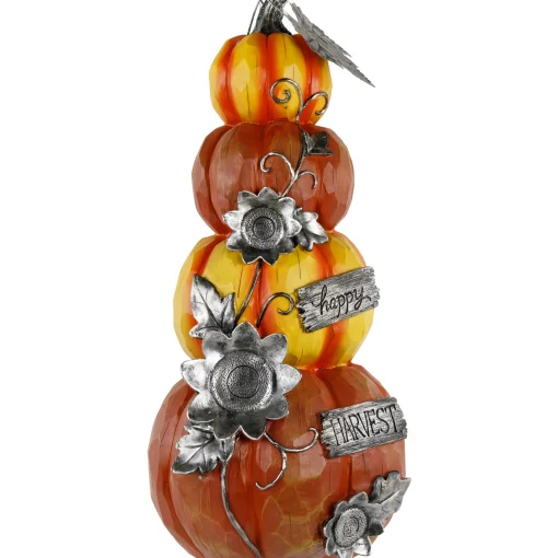 Northlight 18.25" Stacked Pumpkins 'Happy Harvest' Fall Outdoor Decoration