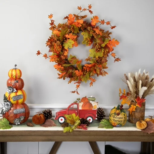 Northlight 18.25" Stacked Pumpkins 'Happy Harvest' Fall Outdoor Decoration