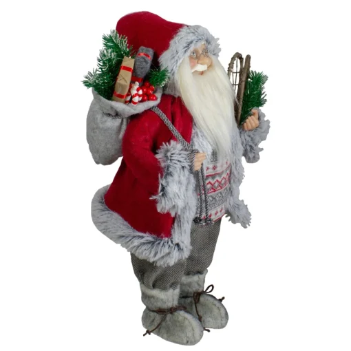 Santa Figures*Northlight 18" Standing Santa Christmas Figure With Snow Shoes And Presents