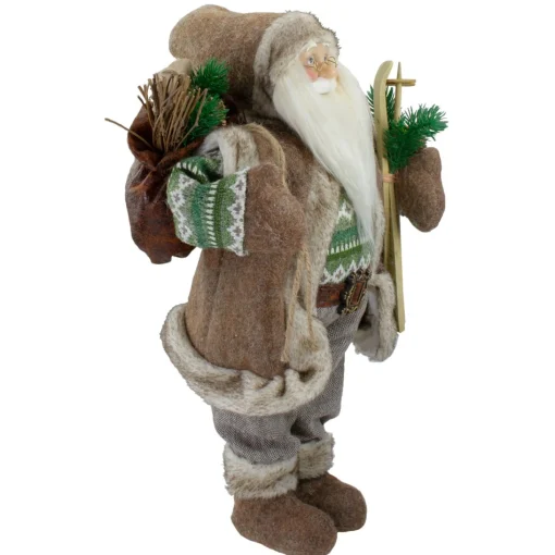 Santa Figures*Northlight 18" Standing Santa Christmas Figure Carrying Presents And Skis