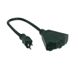 Stanley 2' Green 3-Outlet Power Block With 2 Power Cord Extender