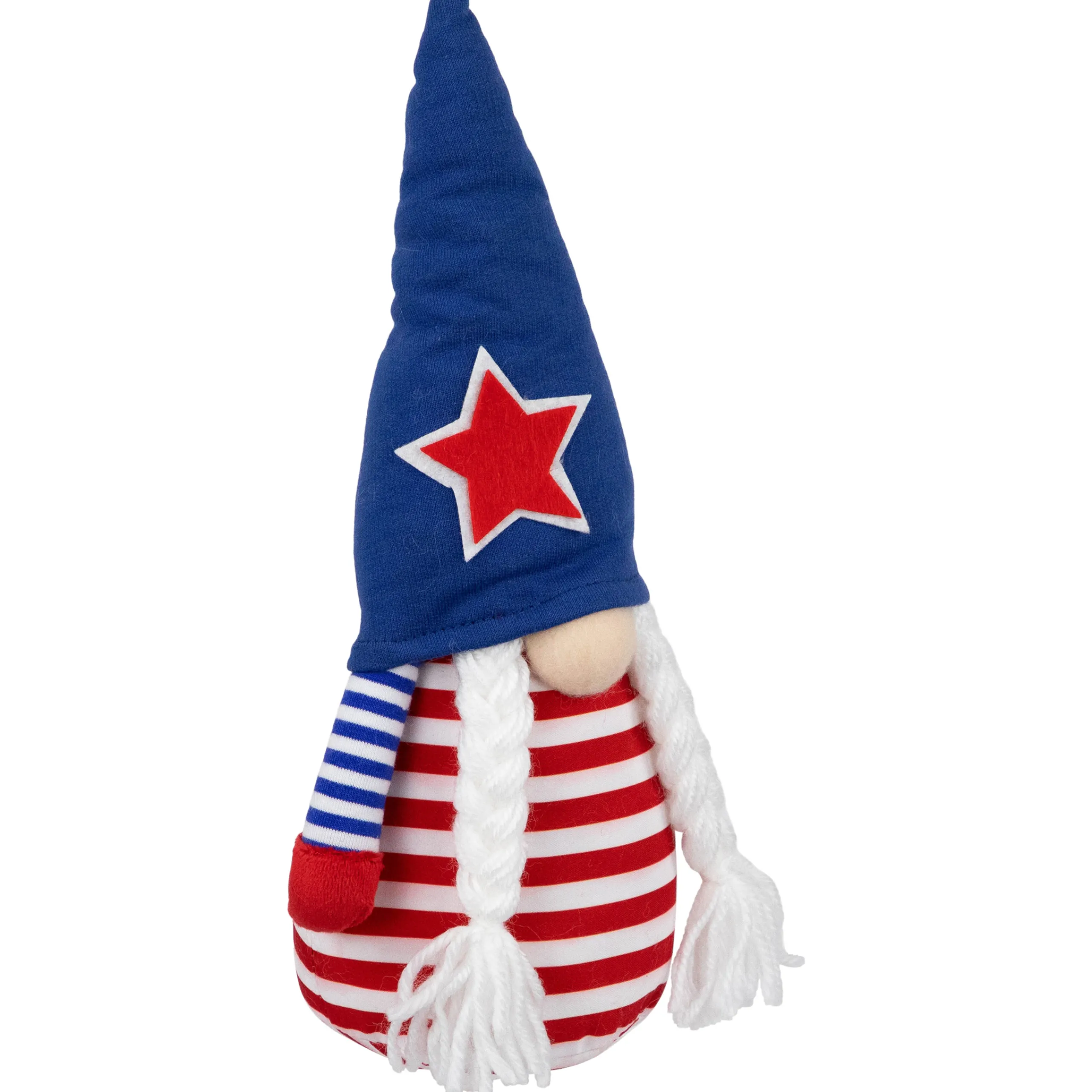 Northlight 10.5" Striped Blue And Red Americana Gnome Girl Patriotic Figure