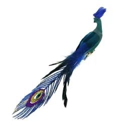 Northlight Animals>12" Teal And Blue Peacock With Jewel Clip-On Christmas Ornament