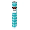 Party Central 100' Teal Blue And White Floral Gingham Disposable Banquet Party Table Roll
