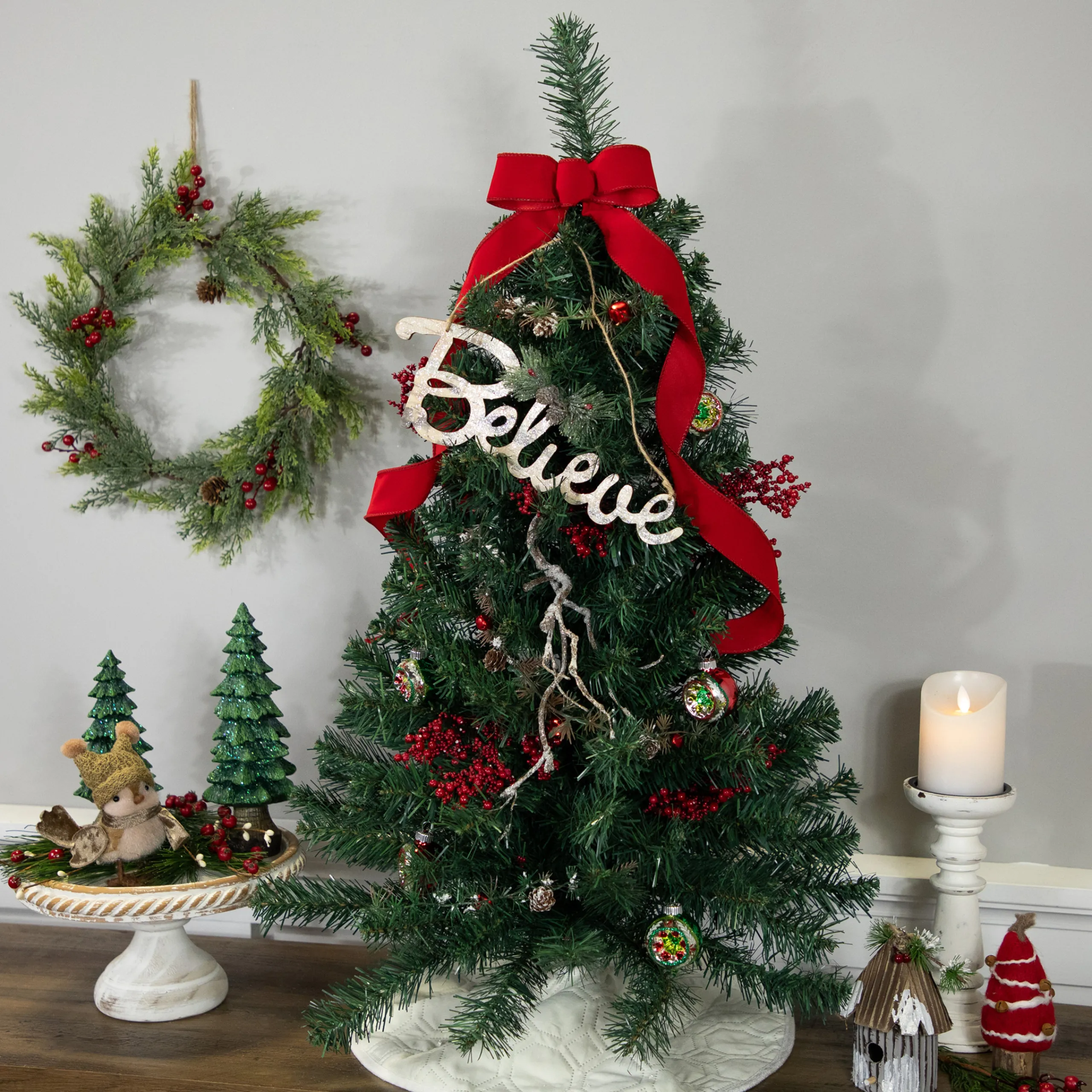 Northlight 3 And 3.5 Feet Tall>3' Traditional Green Pine Artificial Christmas Tree, Unlit