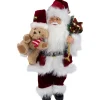 Santa Figures*Northlight 12" Traditional Santa Claus Christmas Figure With Teddy Bear And Gift Bag