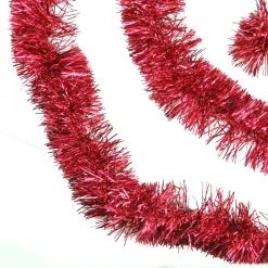 Unlit Garland*Northlight 50' Traditional Shiny Red 6 Ply Christmas Foil Tinsel Garland - Unlit
