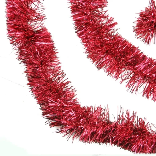 Unlit Garland*Northlight 50' Traditional Shiny Red 6 Ply Christmas Foil Tinsel Garland - Unlit