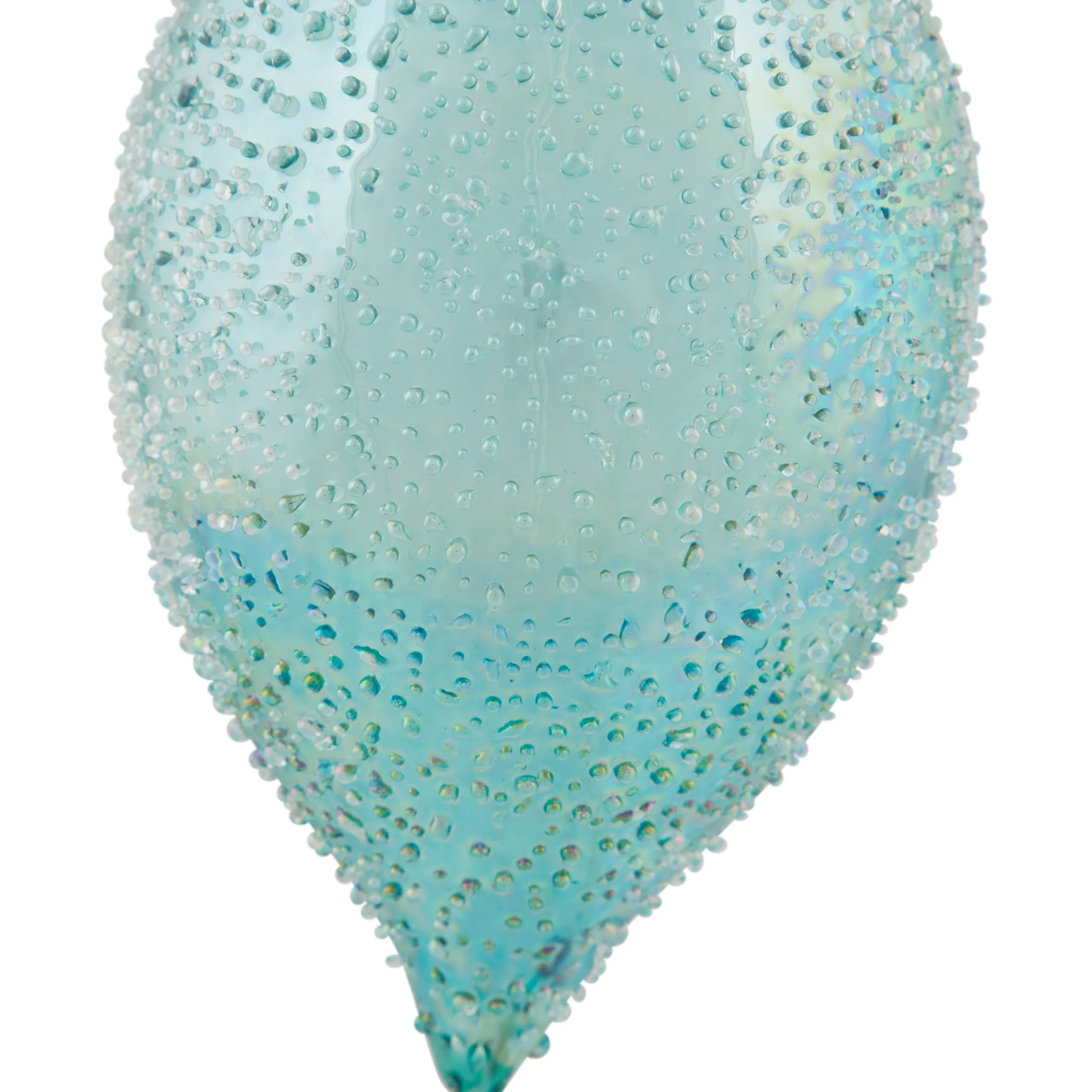 Northlight Finials>7" Transparent Blue Textured Glass Finial Christmas Ornament