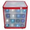 Northlight Ornament Storage>12.5" Transparent Zip Up Christmas Storage Box - Holds 64 Ornaments