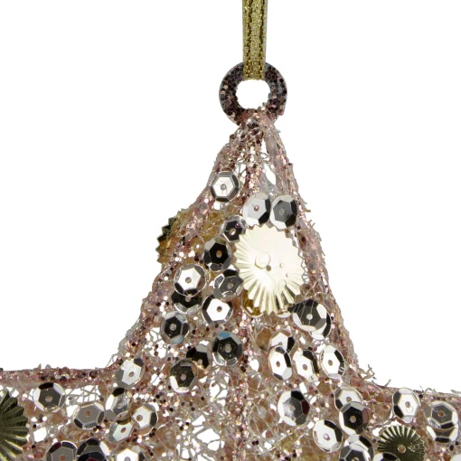 Northlight Stars>6" Tri-Color Gold Star Shaped Christmas Ornament