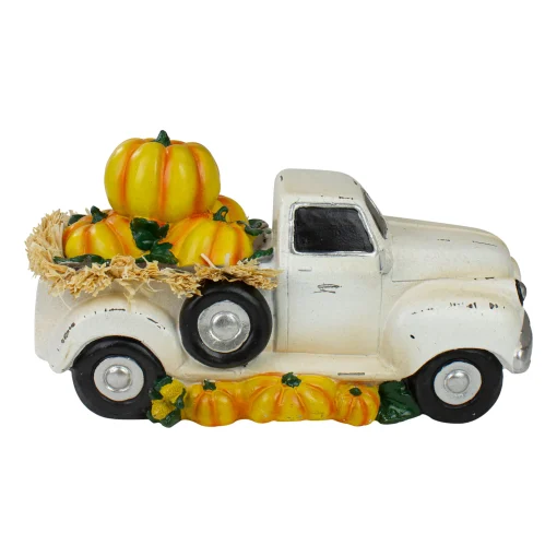 Northlight 11.25" Truck Full Of Pumpkins And Hay Thanksgiving Table Top Figure