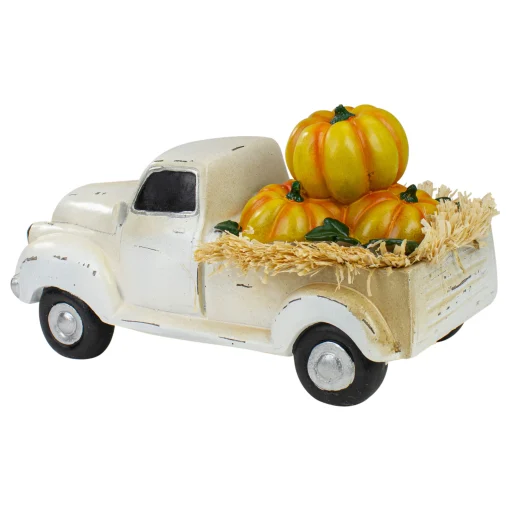 Northlight 11.25" Truck Full Of Pumpkins And Hay Thanksgiving Table Top Figure