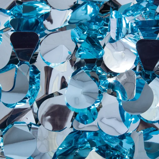 Showdown Displays 15' Turquoise Blue Contemporary Metallic Floral Sheeting Party Streamers
