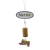 Kurt Adler Food & Beverage>5.5" Tuscan Winery Merlot Sign With Cork And Grapes Dangle Christmas Ornament