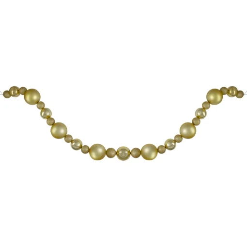 Specialty Garland*Northlight 6' Vegas Gold 3-Finish Shatterproof Ball Christmas Garland