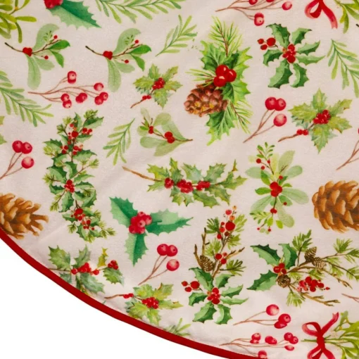 50 Inch And Larger*KSA 50" Velvet Multi Printed Christmas Tree Skirt