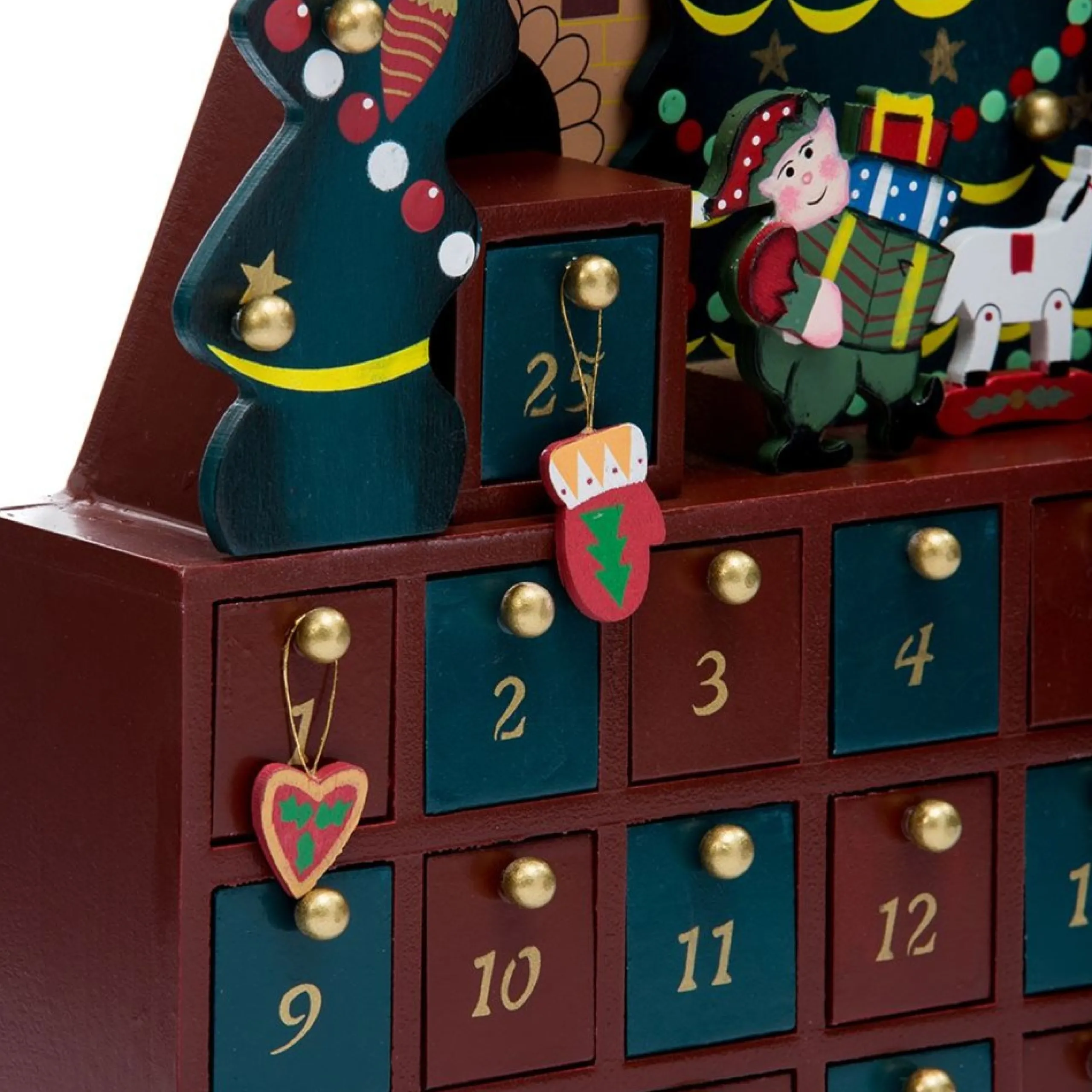 Advent Calendars*CC Christmas Decor 16" Vibrantly Colored Christmas Tree Advent Calendar