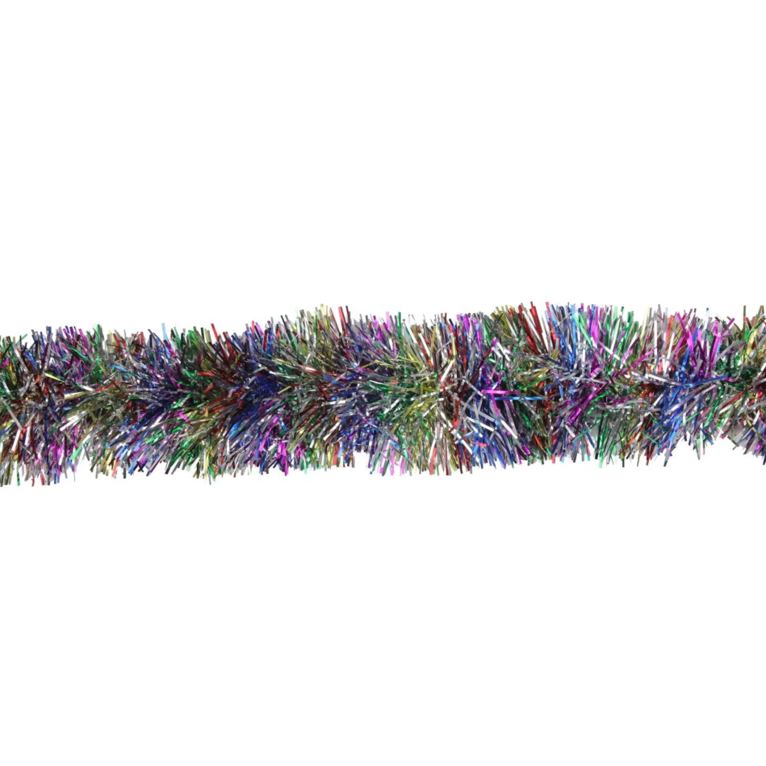 Unlit Garland*Northlight 12' Vibrantly Colored Rainbow Christmas Tinsel Garland - Unlit