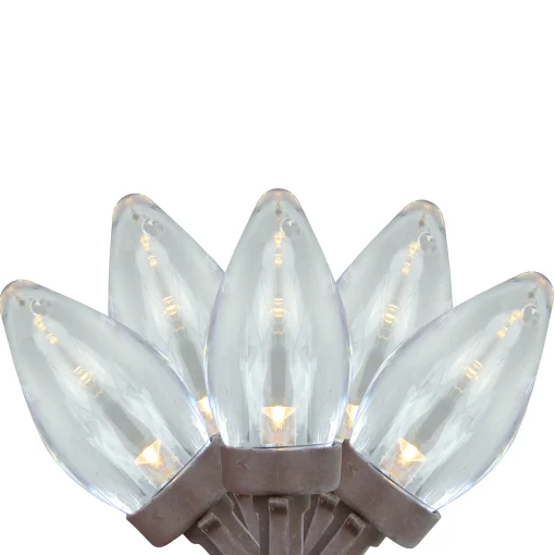 Northlight 25 Warm White Led C7 Christmas Lights - 16 Ft Brown Wire